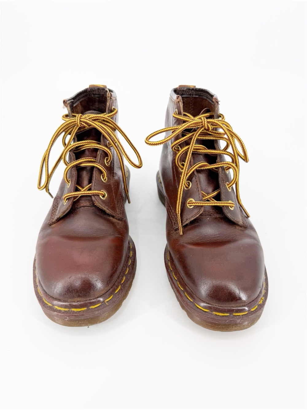 Vintage 90s Dr Martens Brown Boots Made in England Doc Martens AW004 - Picture 2 of 12